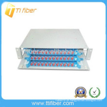 36 portas montadas em rack ODF (Fiber Patch Panel) com 3 pcs 12 fibras unidade de fibra óptica splice bandeja